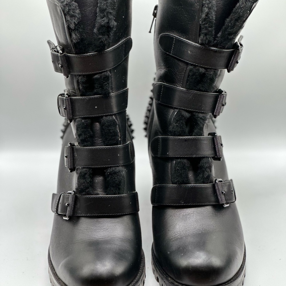 Christian Louboutin spiked fur boots